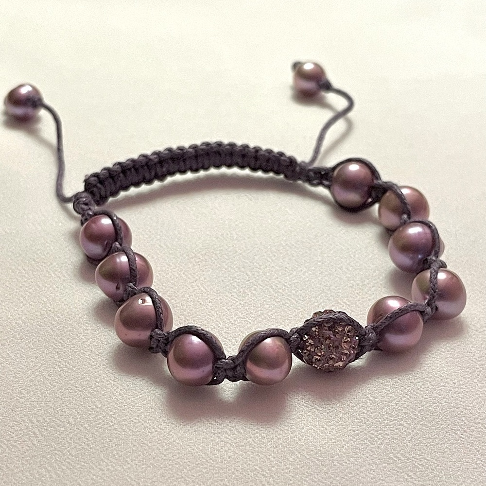 Cultured Purple Pearl Kabbalah Bracelet